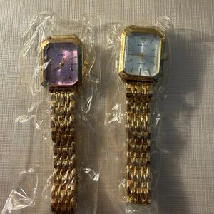 XIMILI Gold Watches with Purple and White Dials
